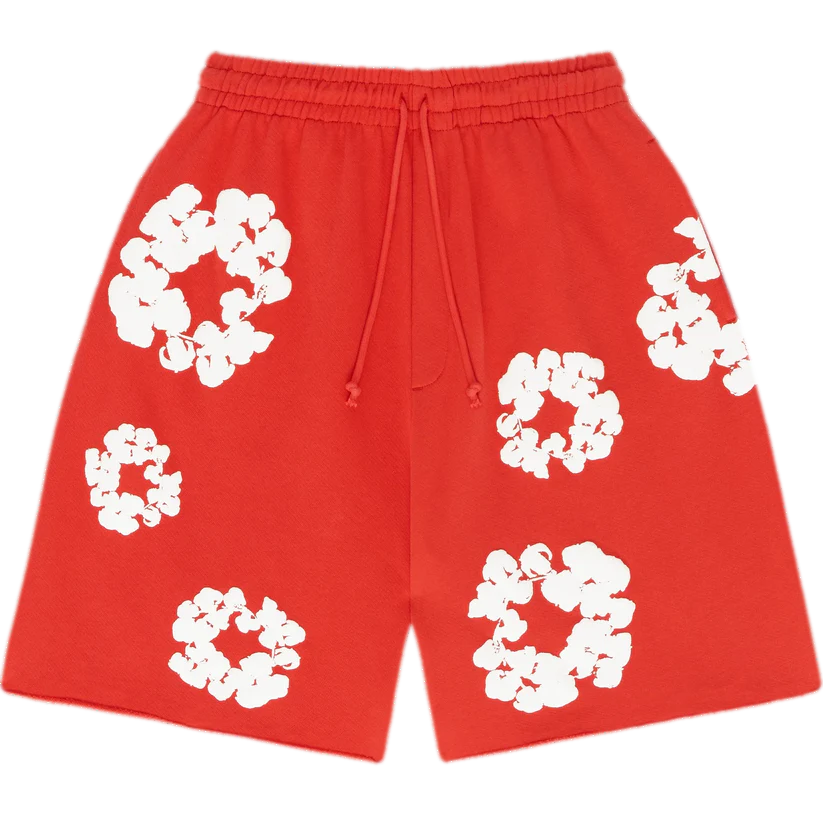 Denim Tears The Cotton Wreath Shorts Red